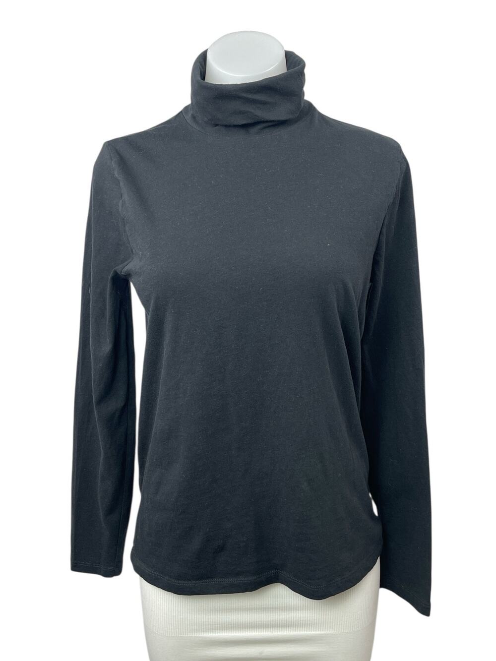 J.Crew Women's Black Turtleneck Foldover Long Sleeve Sweatshirt Sweater Top Sz M